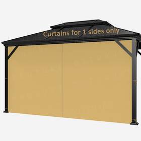 Suncula 791974862489 10ftx12ft- Panel Gazebo Curtain Waterproof Universal Privacy Shade Curtains Si