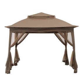 169209 Sunjoy Gazebos 11 Ft. X Pop-up Instant Outdoor Portable Steel Frame Khaki