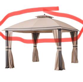 A111016202 Sunjoy Replacement Canopy For Asheville Soft Top Gazebo 10 X 12 Ft