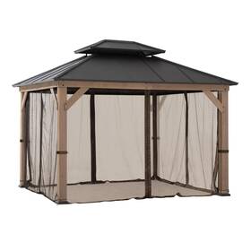 A111515201 Sunjoy Replacement Mosquito Netting Panels Waterproof 4-panels Screen Walls F