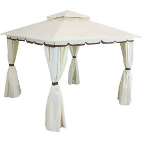 Cre-113 Sunnydaze Decor 10 Ft X Soft Top Polyester Gazebo With Privacy Wall - Cream By