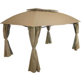 Cre-168 Sunnydaze Decor 10 Ft X 13 Soft Top Polyester Gazebo With Privacy Wall - Tan By