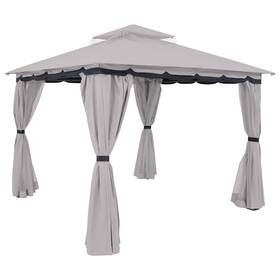 Cre-621 Sunnydaze Decor 10 Ft X Soft Top Polyester Gazebo With Privacy Wall - Gray By