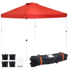Wuy-861-080 Sunnydaze Decor Premium Pop-up Canopy With Sandbags - 12 Ft X Red By