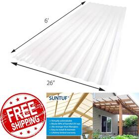 206395301 Suntuf 26 In X 6 Ft Brick Polycarbonate Roof Panel Corrugated Strength Fiberglass White