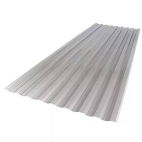 Suntuf 711182018478 Roof Panel 26 Inch X 6 Ft. Opal Polycarbonate Corrugated Sheet Durable Silver New
