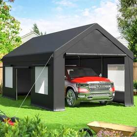 Cphd12x20sg22 Superb Goods Heavy Duty 12ftx20ft Carport Tent Garage With Enhanced Anchoring And Side Access Door