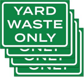 Ss-ywo-7x10 Sutter Signs 4 Pack Yard Waste Stickers Weatherproof Compost Bin Trash Labels Outdoor Vinyl