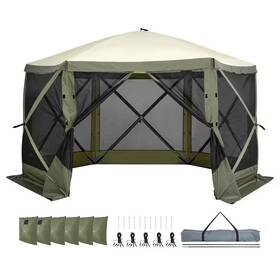 Svopes 313103990919 12 X Ft. Pop-up Gazebo Tent 6-sided Canopy With Removable Privacy Wind Cloth