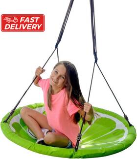Ssw40-0008 Swurfer Slice - Giant 40 Inch Round Colorful Saucer Tree Swing With Soft Green