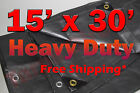 T15x30 Harpster Tarps Silver Heavy Duty Uv Treated Tarp 655329215309