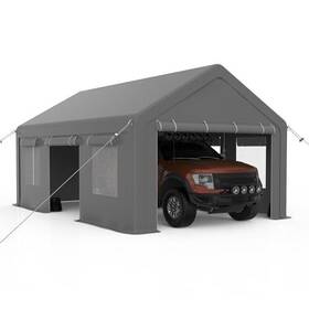 Tackview 955601909211 Carport 10x20ft Heavy Duty Portable Garage Upgraded With 4 Roll-up Do