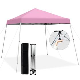 10848-np Tangkula 10x10 Ft Pop Up Canopy Slanted Leg Outdoor Tent With Center Lock Upf