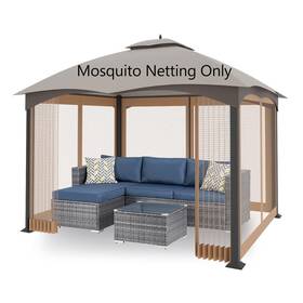Tanxianzhe 768488740275 10ftx10ft Gazebo Replacement Mosquito Netting 4-panel Patio Screen Walls With Z