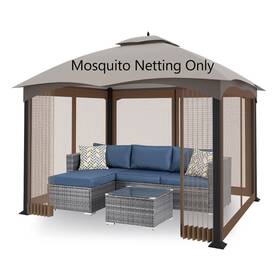 Tanxianzhe 768488740367 10ftx10ft Gazebo Replacement Mosquito Netting 4-panel Patio Screen Walls With Z