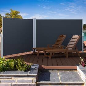 Beyshte1ll Taus Patio Sunshade Sliding Private Side Awning 19 7ft X 6.6ft Pool Studio Barrier