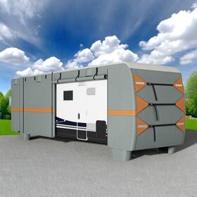 Mayih67iis Taus 37-40ft Thick Waterproof Rv Rip-stop Motorhome Cover With 2 Straps And 4 Tire Covers