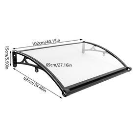 Tbvechi 764909392429 40 Inch X24 Window Awning Seamless Front Door Shade Outdoor Patio Cover Canopy Diy