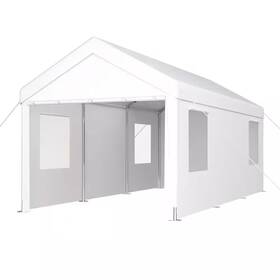 Tenleaf 445000325327 10 Ft. X 20 White Portable Garage Heavy Duty Car Port Canopy With 2-roll-up