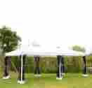 Tent-28423 Outdoor Canopy Tent Pop Up Party Shelter Mesh Wall White Garden Sun Shade Gazebo 715821328423