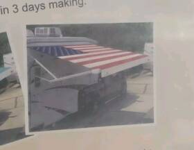 Lvaf123afg Tentproinc Rv Awning Fabric Replacement Camper Trailer Heavy Vinyl Usa Flag 13ft3 Inch For 14ft