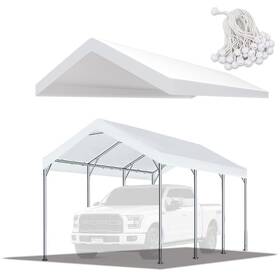 Tgehap 008708921726 10ftx20ft Carport Replacement Top Canopy Cover White For Car Garage Tarp Sh