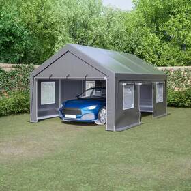 Thanaddo 726085006781 13 Ft. X 20 Outdoor Gray Roof Canopy Tent Heavy-duty Steel Carport With Remo