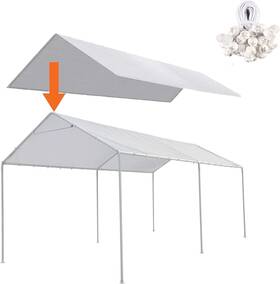 Thanaddo 744759756558 Toldos Carpas De Metal Base Y Cochera 10x20 Pies Para Carro Autos Patios Jardin