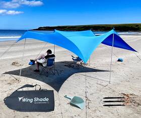 The Outer Source 198168251201 Wing Shade Beach Tent Sun Shelter - Large Portable 10x10 Pop Up Canopy