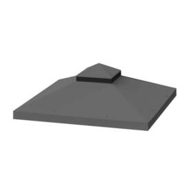 Bu-ydw4-9706 Tidoin Outdoor Replacement Double Tiered Gazebo Tent Roof Top Cover Fabric Gray