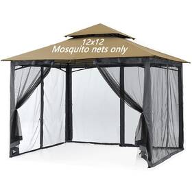 Tiimmgaal 647349454561 Mosquito Netting For Gazebo Canopy Replacement Screen Walls With Sli
