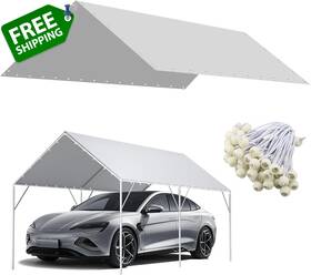 Tool 445018523555 12 X 20 Ft Carport Replacement Canopy Cover Garage Top Tent Shelter Tarp 200g He