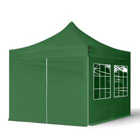 581832 Toolport Pop Up Canopy 10x10 Ft Portable Gazebo Green 4 Sidewalls Steel New