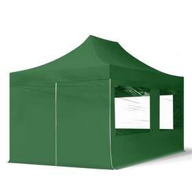 59047 Toolport Pop Up Canopy 10x15 Ft Portable Gazebo Green 4 Sidewalls Steel New