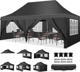 Tooluck 313110683682 Canopy 10x20 Pop Up Tent With Sidewalls Waterproof Commercial Ez