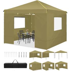 Tooluck 975466266809 Canopy Tent 10x10 Pop Up With Sidewalls And Roll-up Vent
