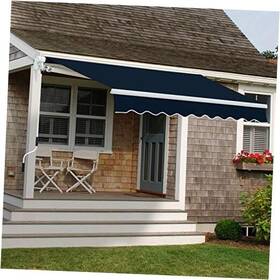 Top Patio 600706623550 10ftx8ft Awning Retractable Manual Commercial Grade Fully Assembled