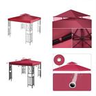 Topcrv8fdtpred Gazebo Canopy Top Replacement Cover Red Dual Tier 814870021283