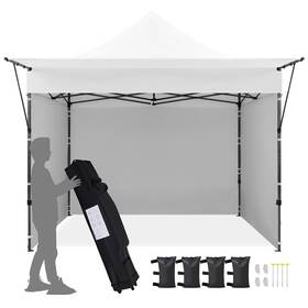 Tm17ah000301 Topeakmart 10x10 Commercial Pop-up Canopy Tent With 3 Sidewalls And Adjustable Awning