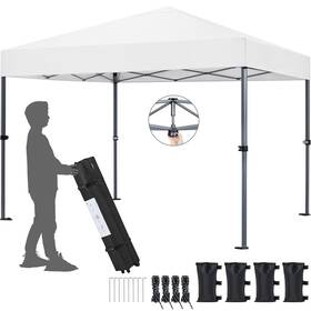 Tm1t49000401 Topeakmart 6.6/8/10/12/20ft Pop Up Canopy Tent With One-push-to-lock Setup Mechanism Used