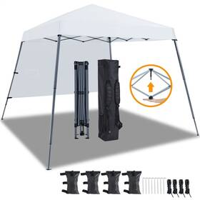 Tm3war000401 Topeakmart 8 8/10 10ft Pop-up Canopy Shelter Outdoor Tent Gazebo With 1 Sun Shade Sidewall