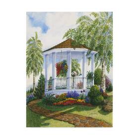 Trademark Fine Art 192664788261 18x24-inch Garden Gazebo By Mary Irwin