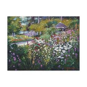 Trademark Fine Art 193420566475 24x32 Spring Garden Gazebo By David Lloyd Glover