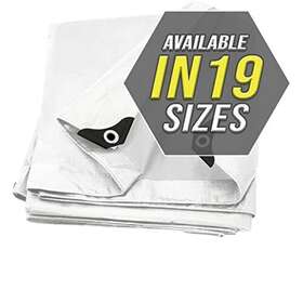 Trademark Supplies 783551589902 Tarp Cover White Heavy Duty 20 Mill Thick Material Waterproof 10ftx12ft Great For