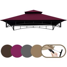Tradesparker 770642577580 5x8 Bbq Grill Gazebo Canopy Top With T-hook Double Tiered Waterproof Roof Gaz