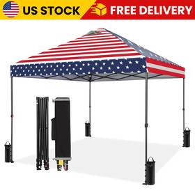 Az-65 Trend Haven 10x10 Pop Up Canopy Party Tent One Push Setup Steel Frame Upf 50 With Wheels New