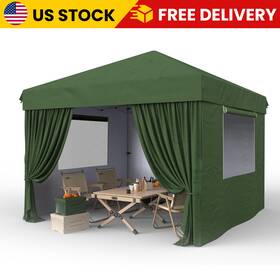 Az-66 Trend Haven Commercial 10x10 Pop Up Canopy Tent Central Lock With 4 Removable Sidewalls New