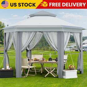Az-69 Trend Haven 13x13 Pop Up Canopy Gazebo With Double Roof And Steel Frame Uv Waterproof