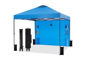 1379303400 Tunbne 10ftx10ft Pop Up Canopy Tent With Sidewall Patented One Push Design Garagebin