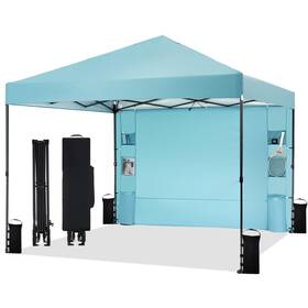 A05wmx111 Tunbne 10ftx10ft Pop Up Canopy Tent With Sidewall And 6 Pockets Patented One P